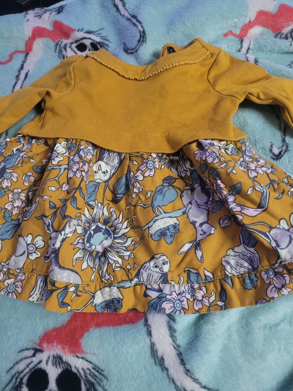 Cynthia Rowley Mustard Floral Long-Sleeve Skater Dress